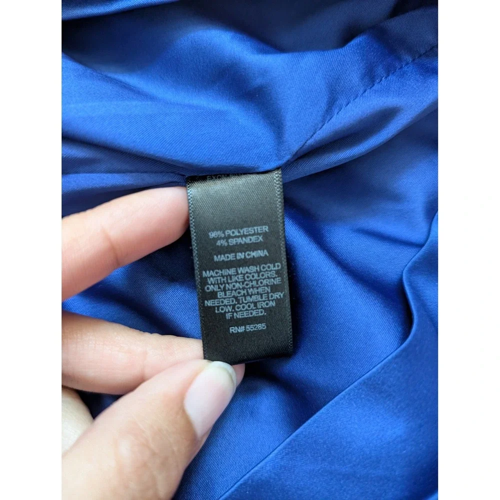NWT Express One Shoulder Dress Women 10 Magenta Blue Ruched Color Block Mini